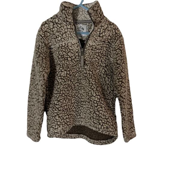 Cuddly Sherpa Boy's Size 5/6 Brown 1/2 Zip Sweater Pull Over - Picture 1 of 7